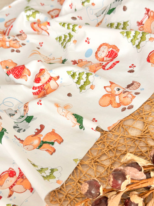 Cotton Twill Woodland Christmas
