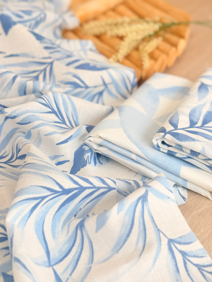 Printed Linen Blue Breeze