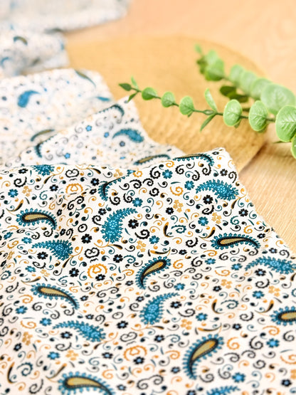 Printed Cotton Azure Paisley
