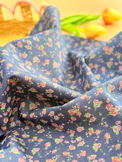 Printed Denim Midnight Rose