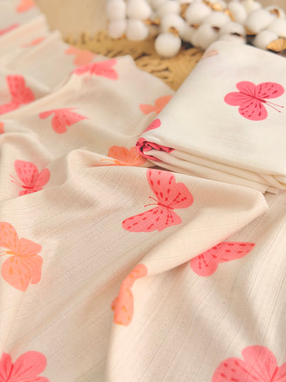 Printed Cotton Jersey Flutter Glow