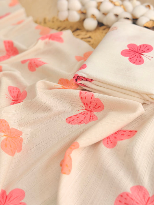 Printed Cotton Jersey Flutter Glow