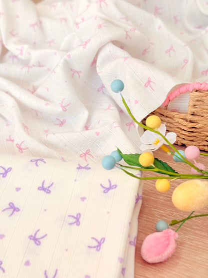 Printed Cotton Jersey Tiny Bows