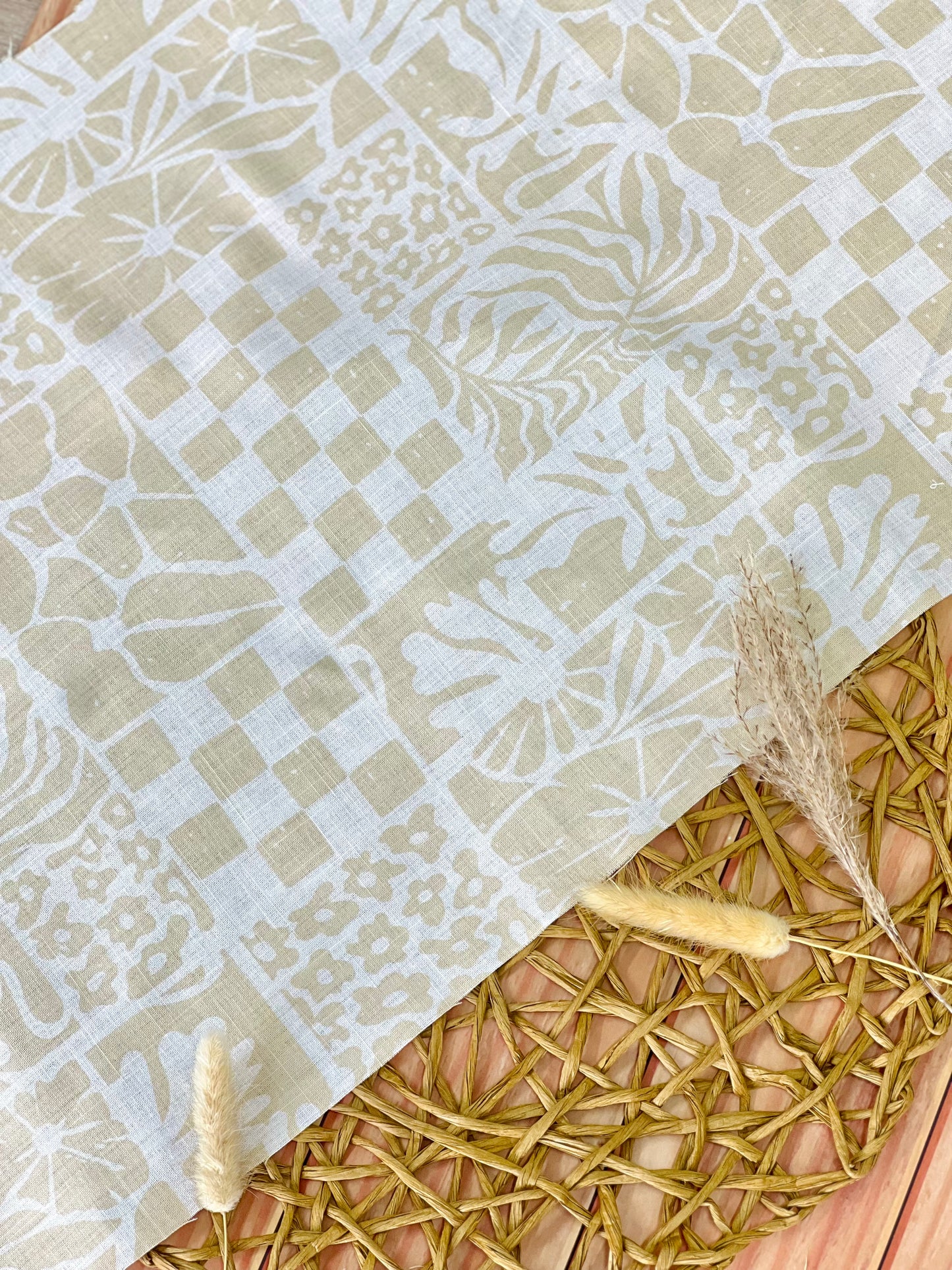 Printed Linen Pastel Mosaic