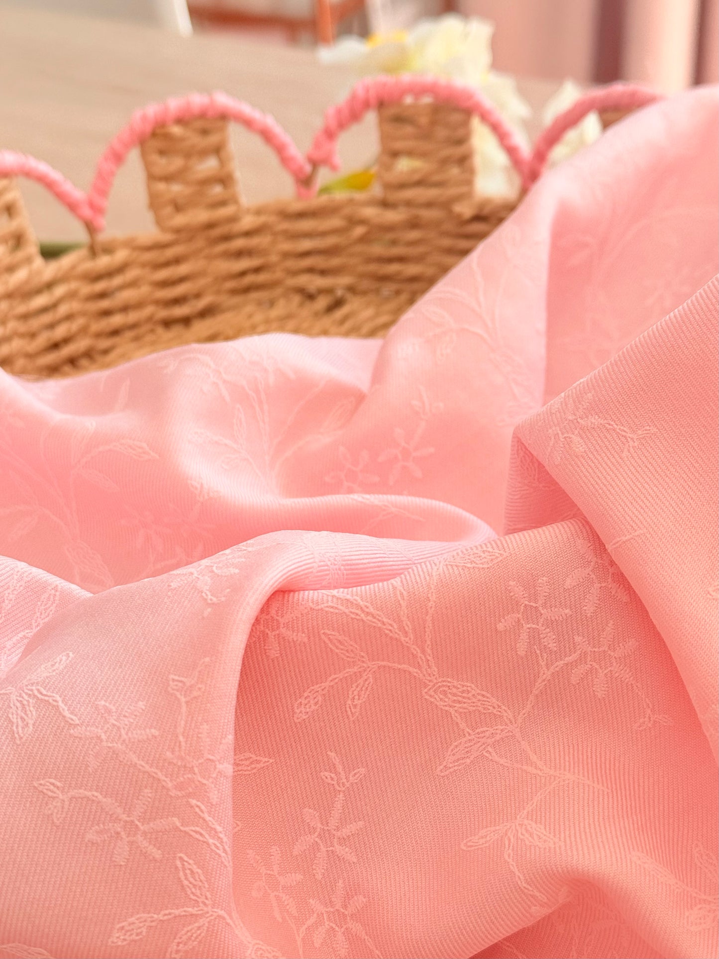 Twill Puff Stretch Blush Garden