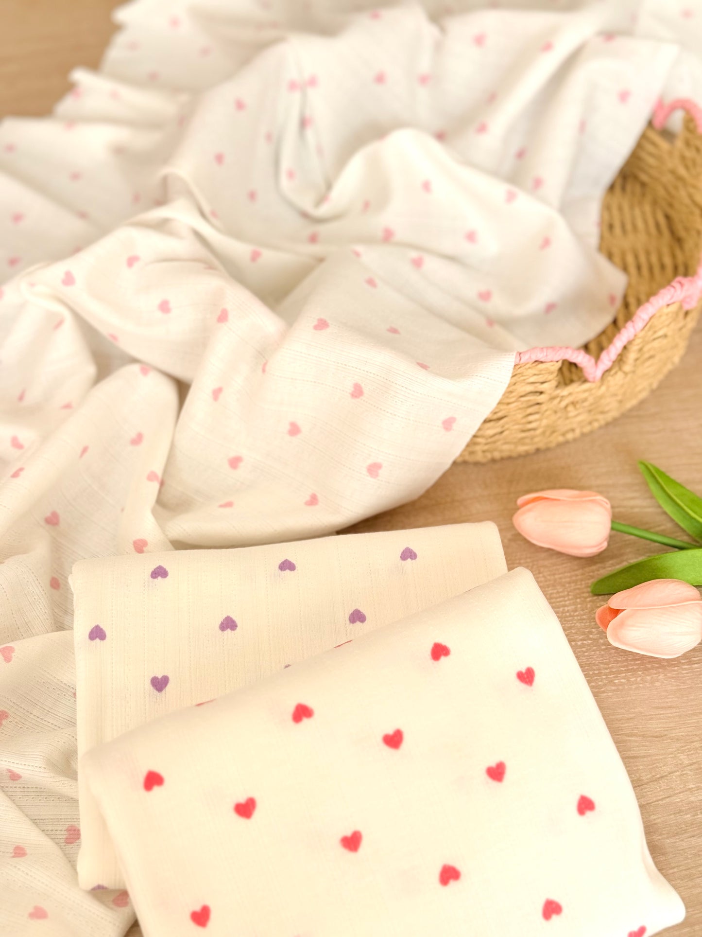 Printed Cotton Jersey Little Hearts