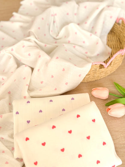 Printed Cotton Jersey Little Hearts
