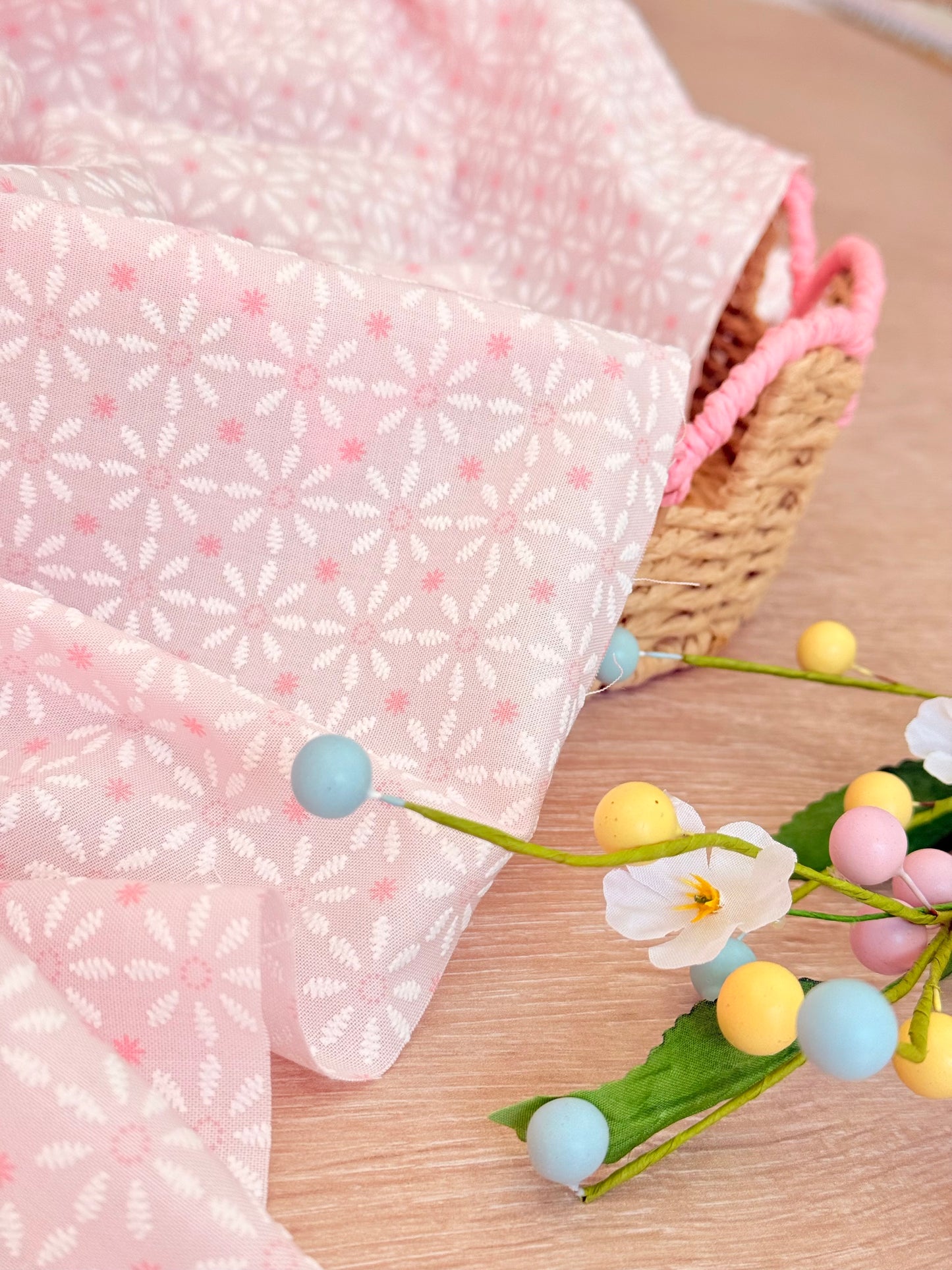 Puff Printed Cotton Blossom Grid