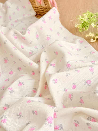 Printed Cotton Jersey Cottage Garden