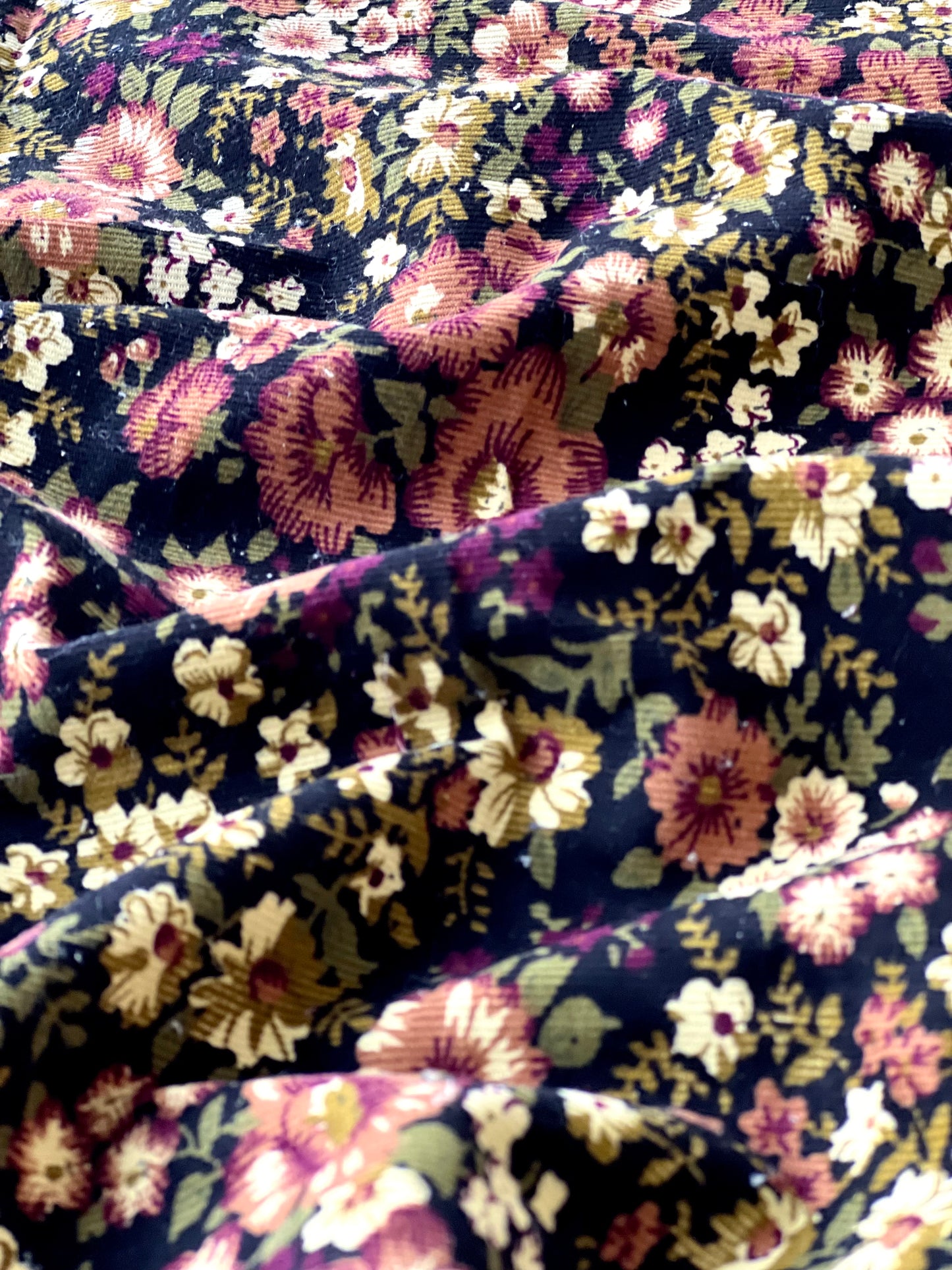 Printed Soft Corduroy Flowers 03