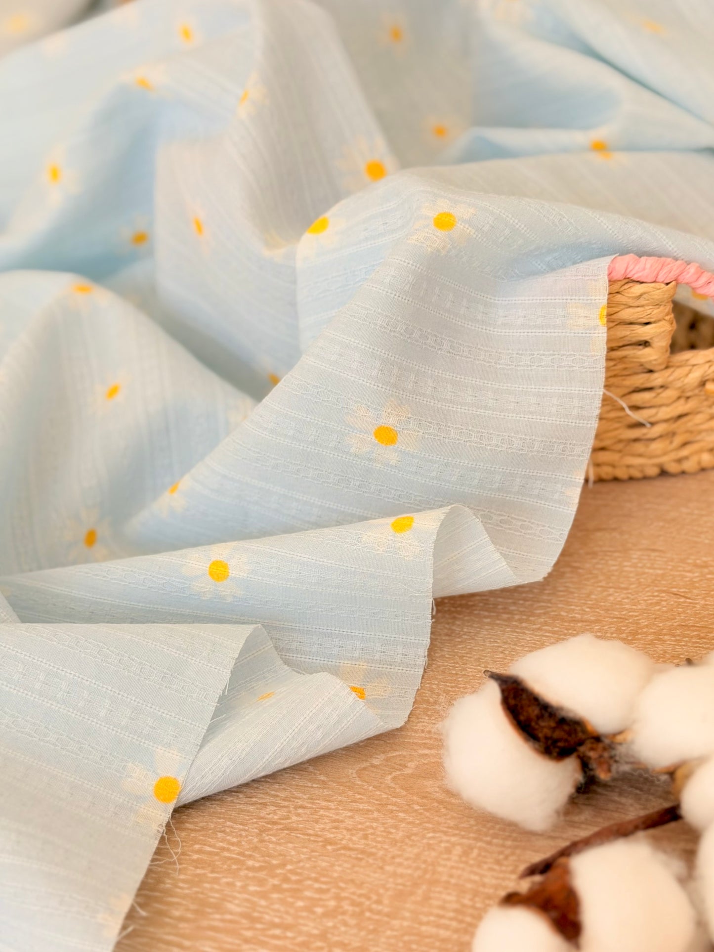 Embroidered Cotton Daisy Blush