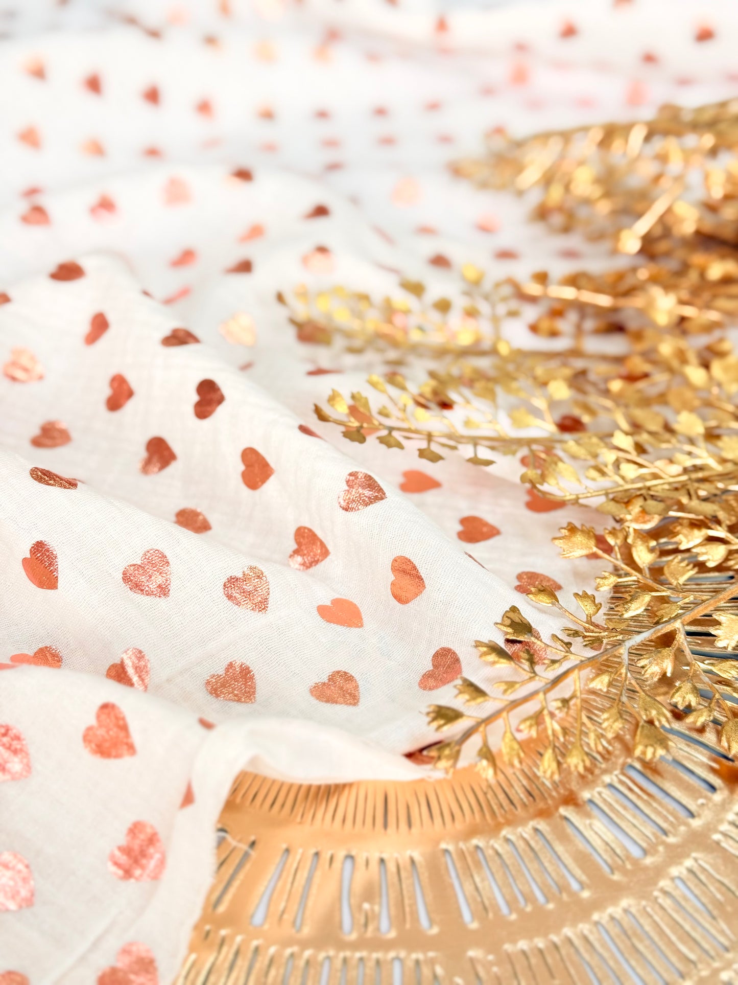 Muselina Foil Rosegold Hearts