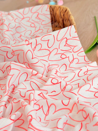 Printed Cotton Jersey Love Sketch