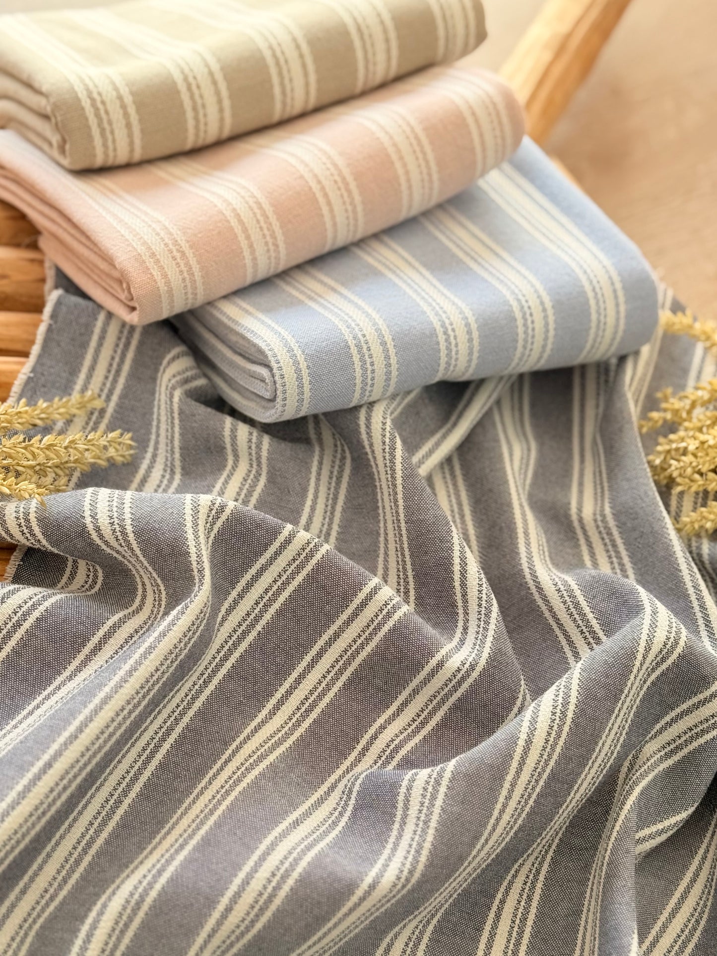 Artisanal Printed Linen Stripes 03