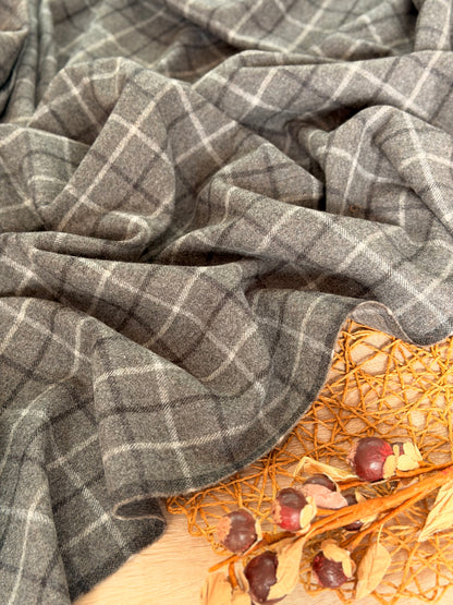 Paño de Lana Grey Windowpane