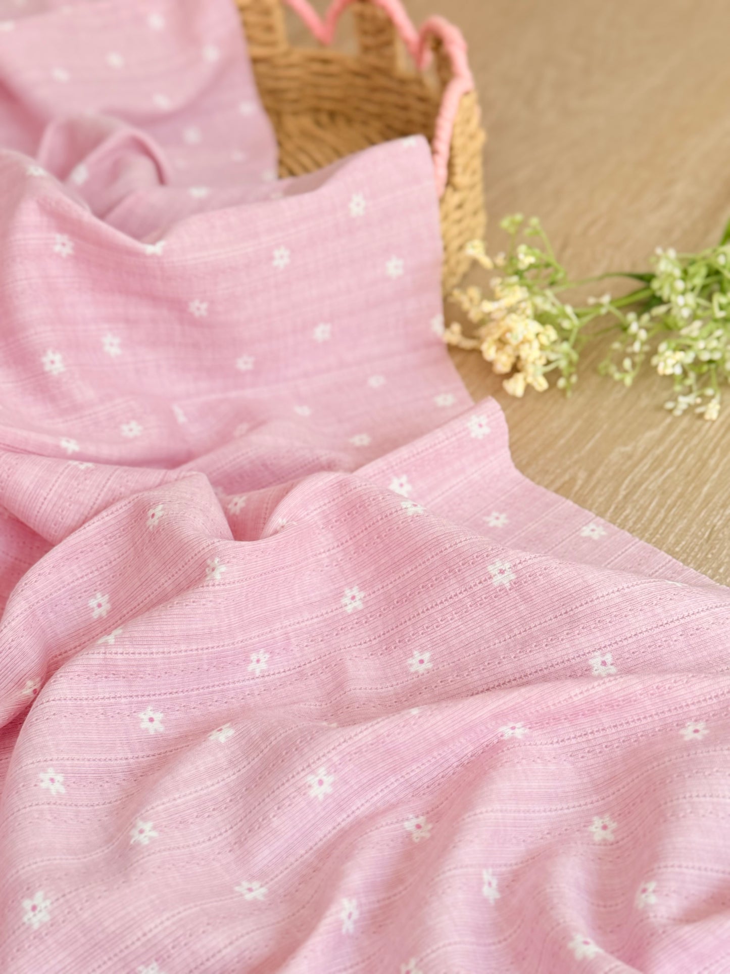 Printed Cotton Jersey Pink Picnic