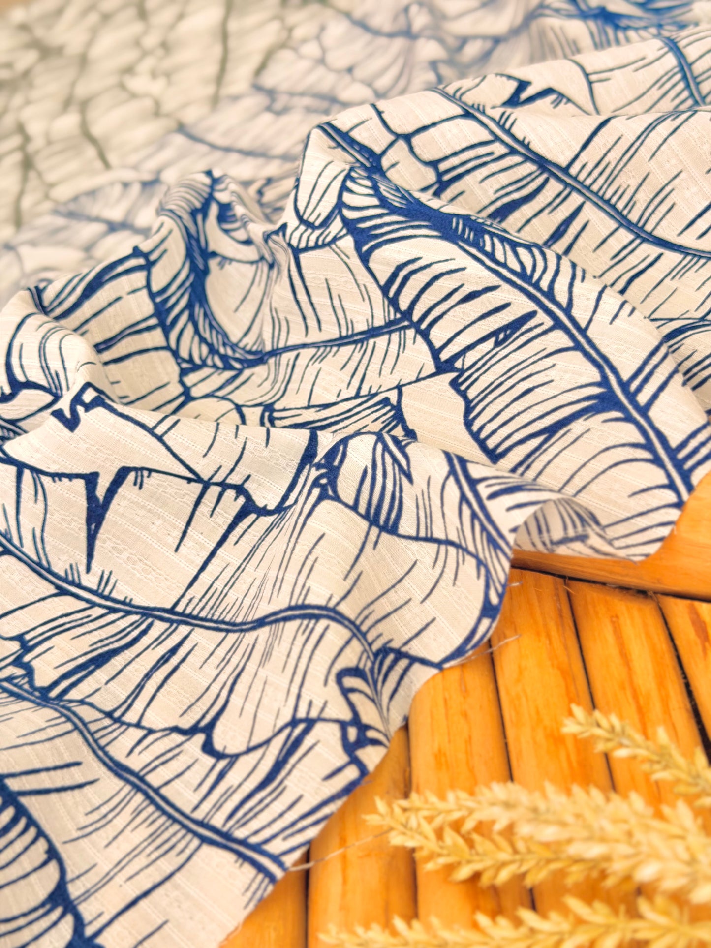 Embroidered Cotton Banana Grove