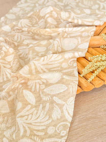 Printed Linen Slub Wild Strokes