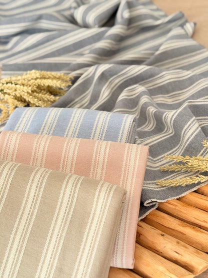 Artisanal Printed Linen Stripes 03