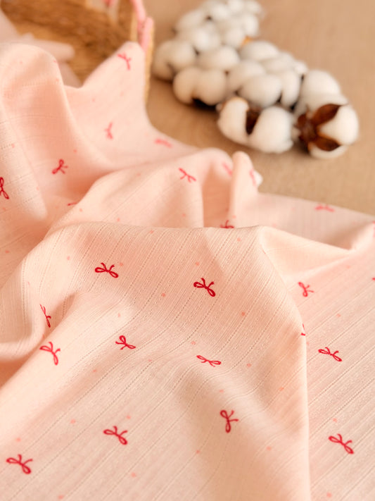 Printed Cotton Jersey Cherry Bows
