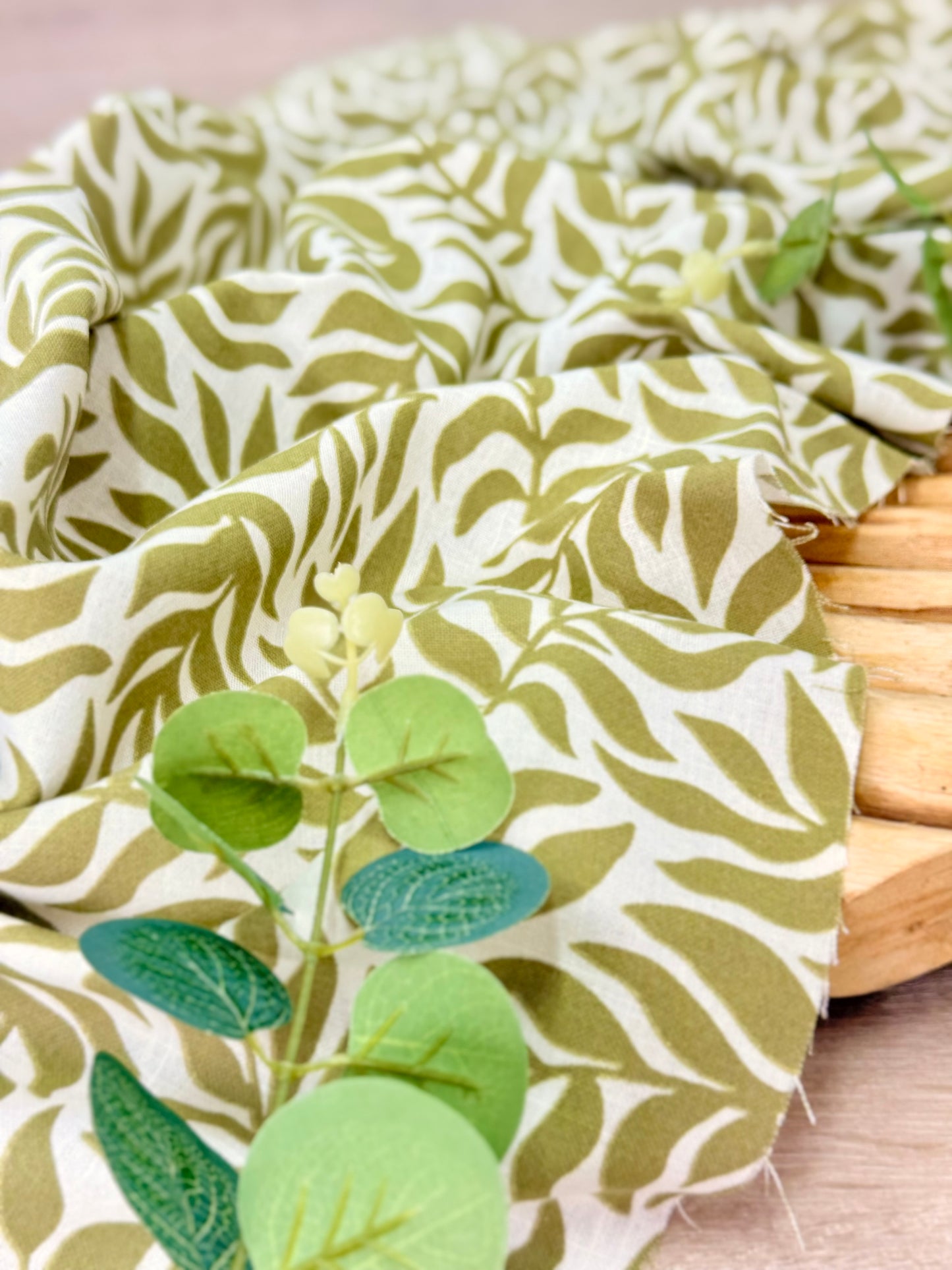 Printed Linen Leaf Harmony