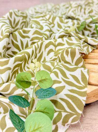Printed Linen Leaf Harmony