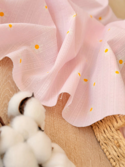 Embroidered Cotton Daisy Blush