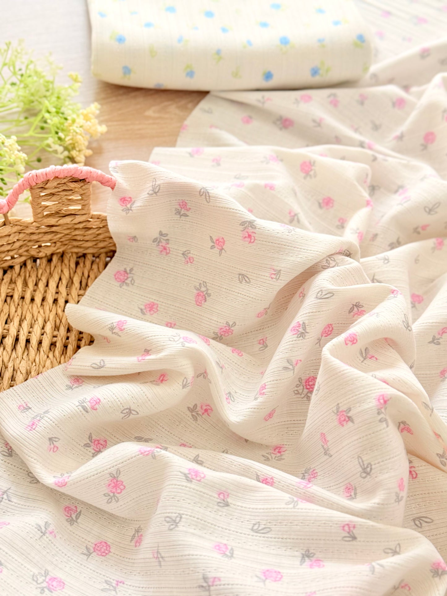Printed Cotton Jersey Cottage Garden