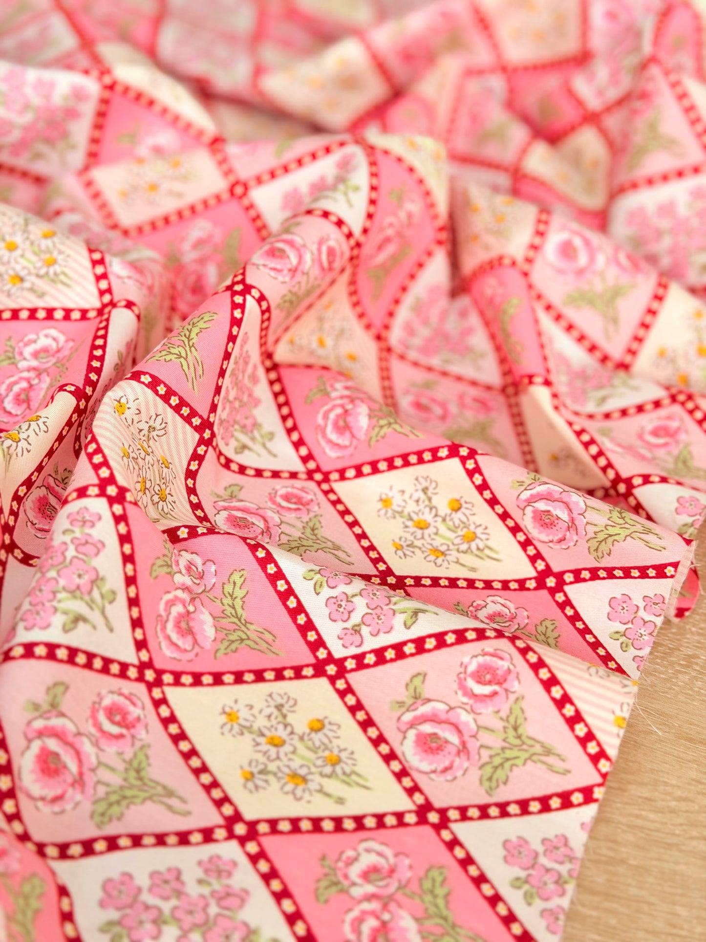 Cotton Twill Rose Patchwork