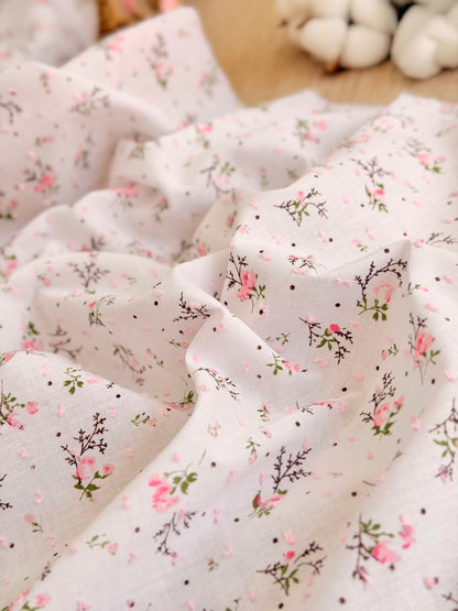 Printed Plumeti Cotton Wild Rose