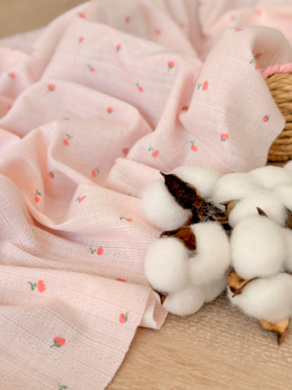 Printed Cotton Jersey Tiny Roses