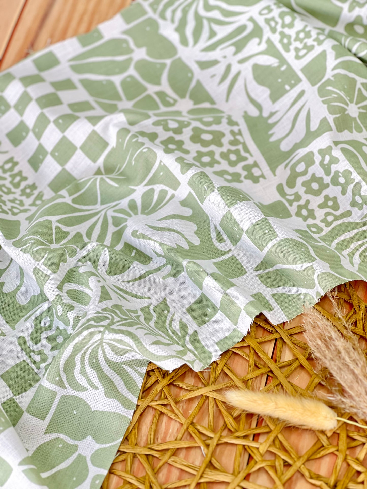Printed Linen Pastel Mosaic