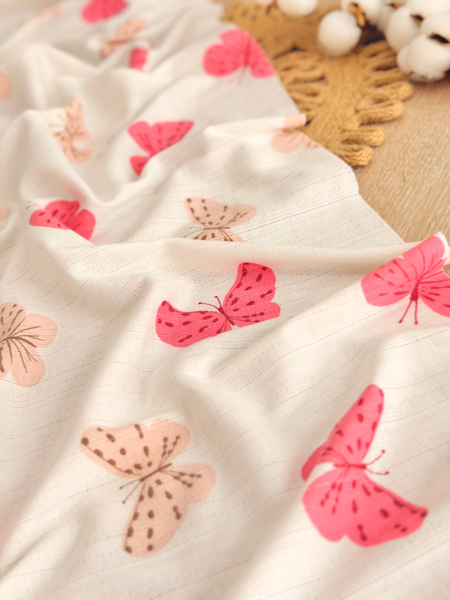 Printed Cotton Jersey Flutter Glow