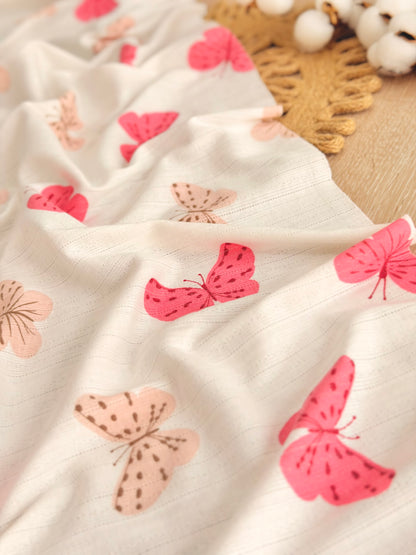 Printed Cotton Jersey Flutter Glow