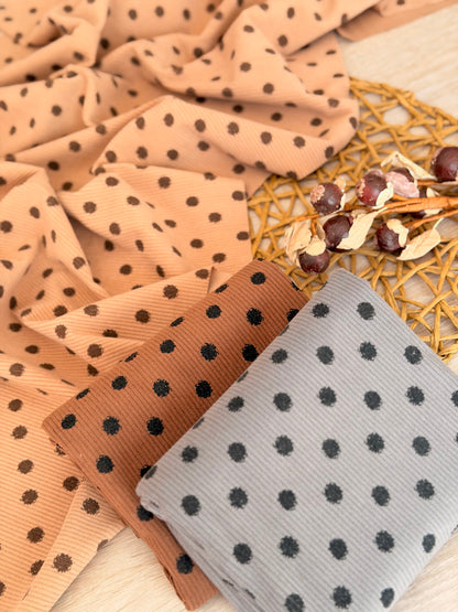 Printed Corduroy Mocha Dots