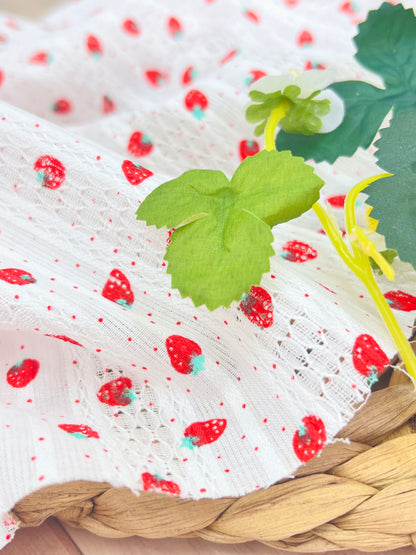 Embroidered Cotton Strawberries