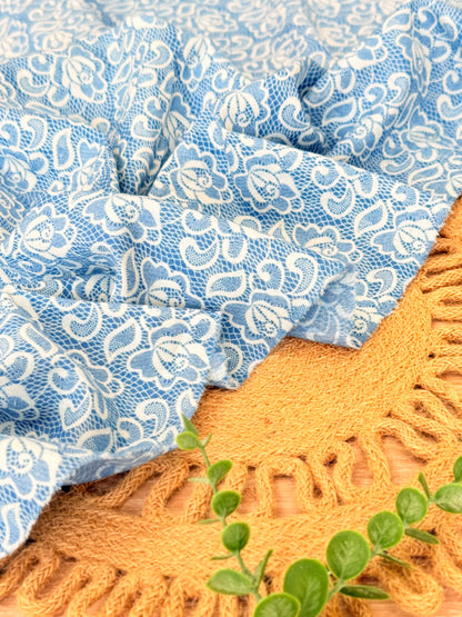 Printed Denim Blue Lace Garden
