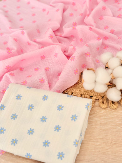 Printed Cotton Jersey Daisy Wishes