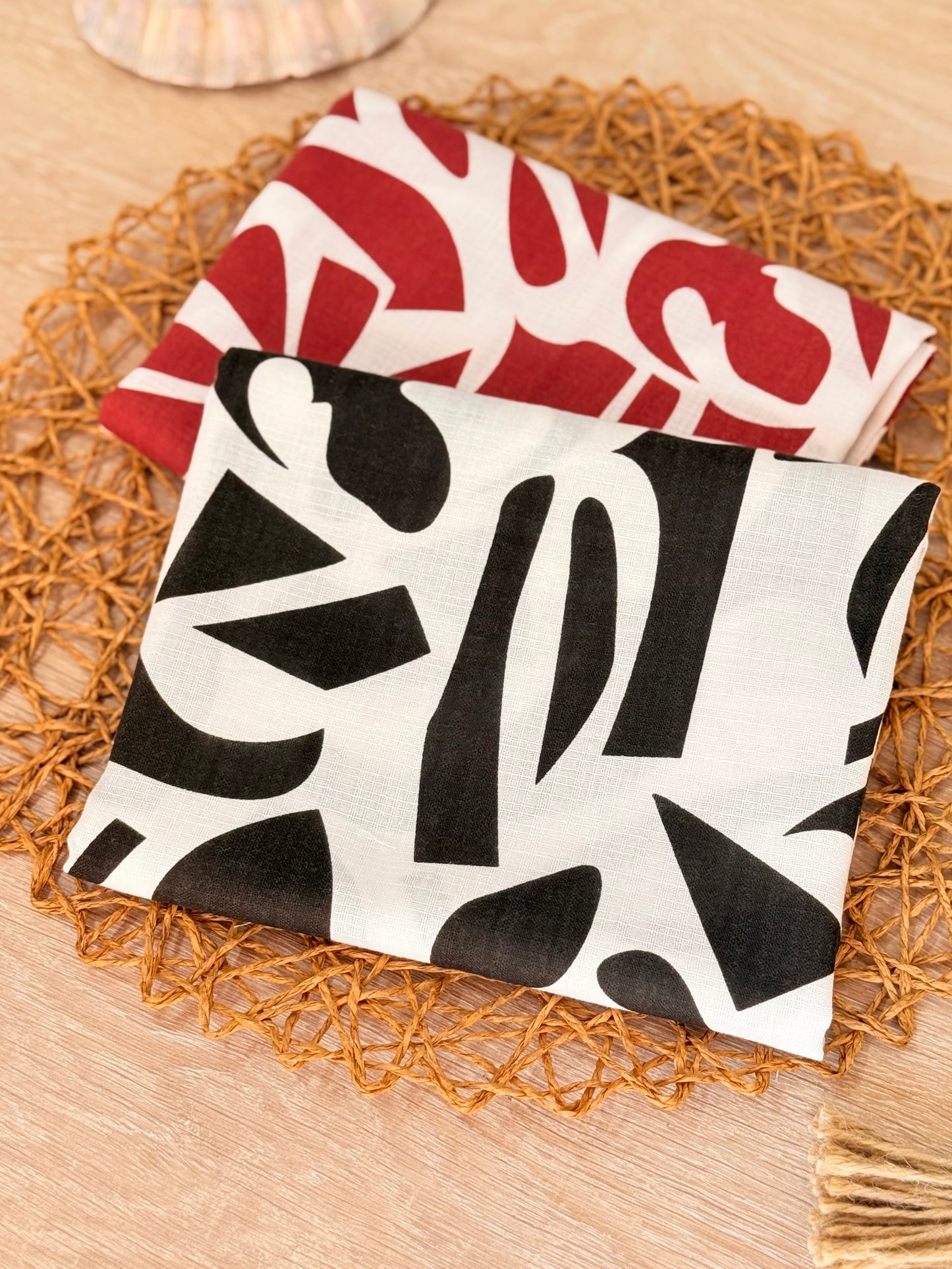Printed Slub Linen Palma Brava