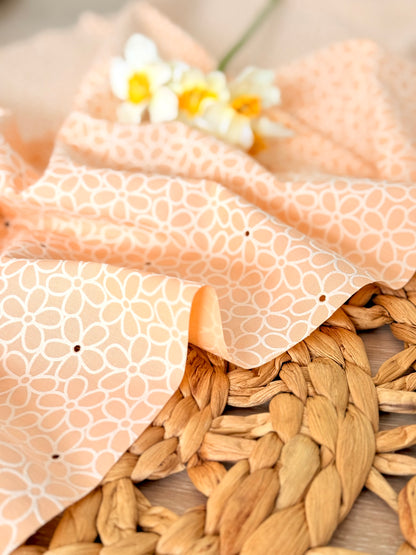 Printed Holl Out Cotton Spring Petals