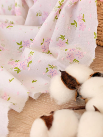 Printed Plumeti Cotton Pink Hydrangea