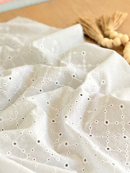 Embroidered Cotton White 24