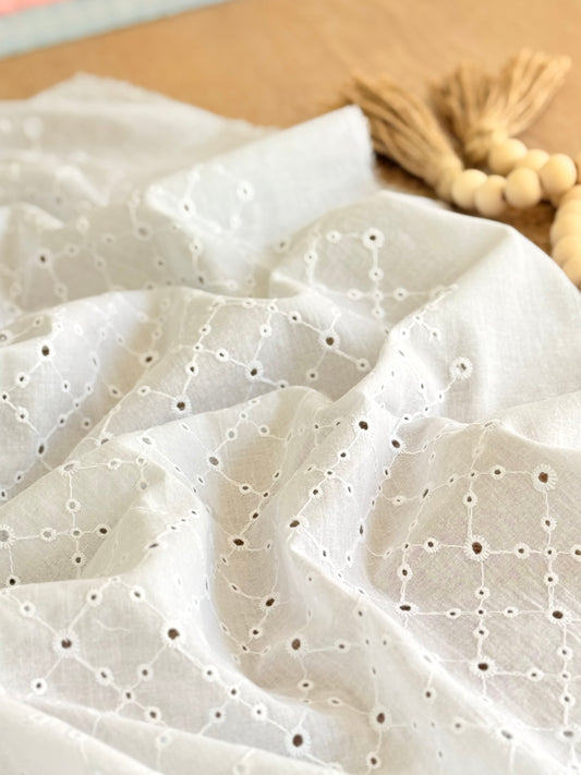 Embroidered Cotton White 24