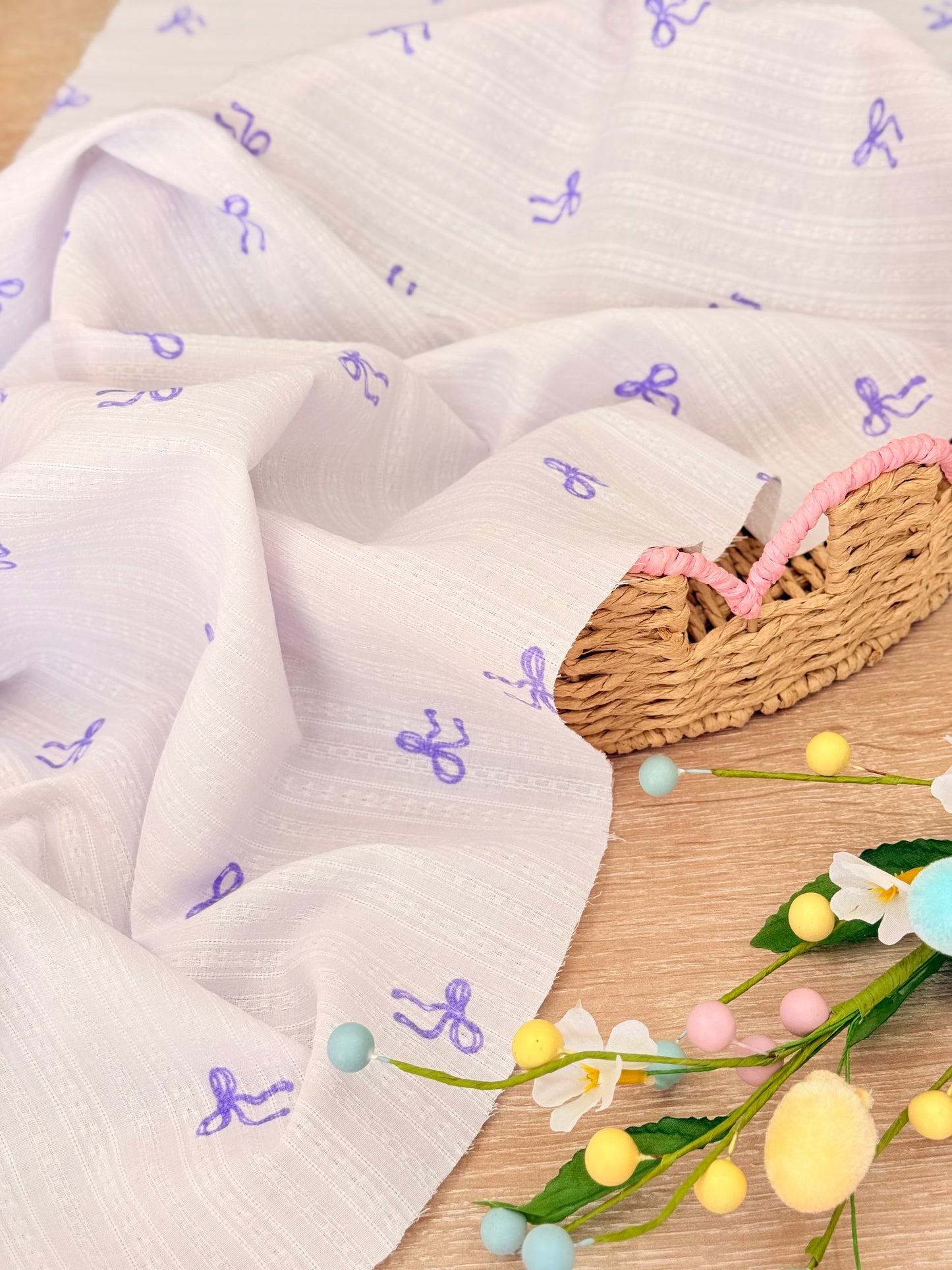 Embroidered Cotton Bow Whisper