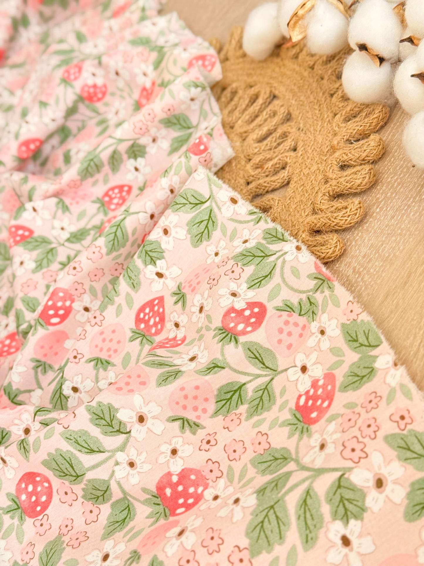 Cotton Twill Strawberry Fields