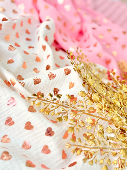 Muselina Foil Rosegold Hearts