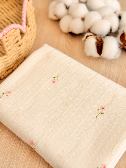 Embroidered Cotton Blush Garden