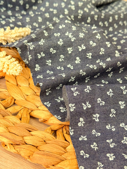 Printed Denim Mini Bows