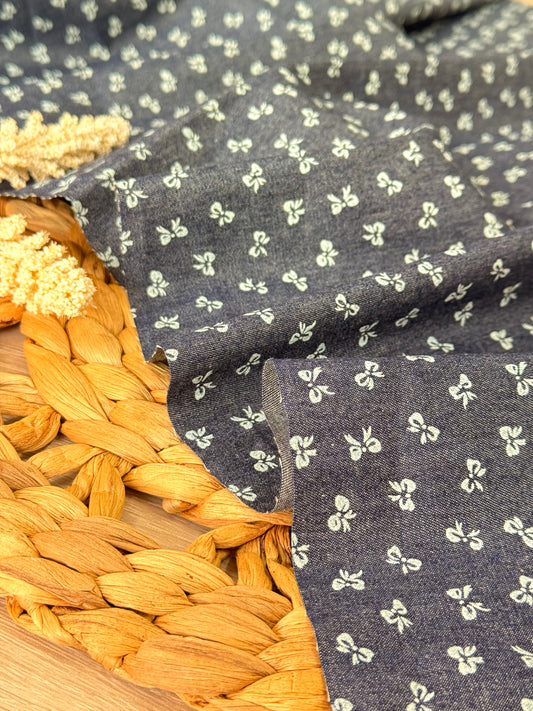 Printed Denim Mini Bows
