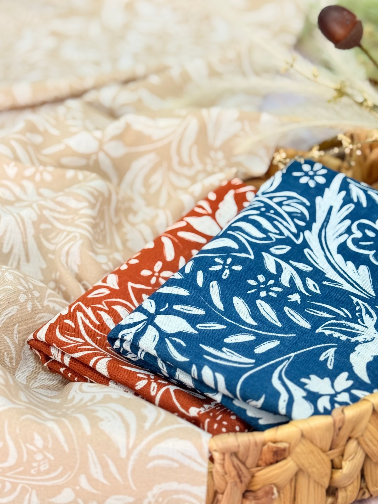 Printed Linen Rustic Garden